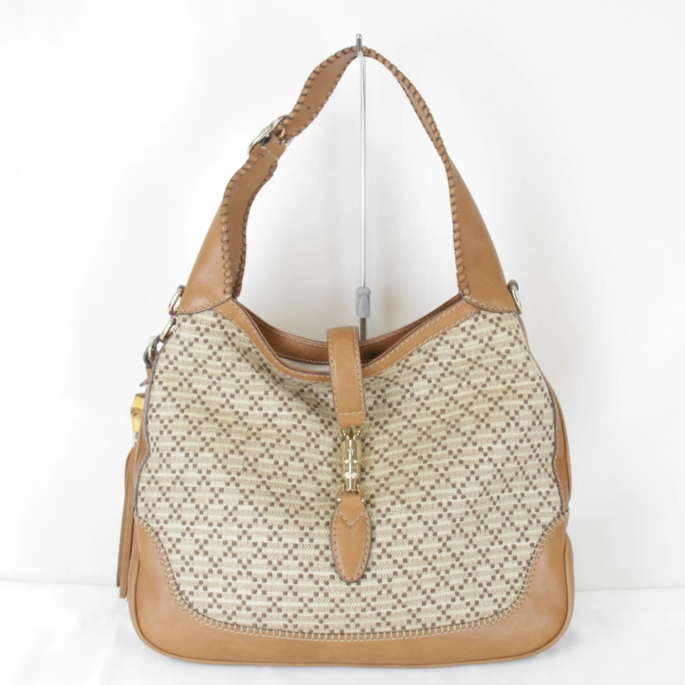 GUCCI Cream Leather Jackie Shoulder Bag